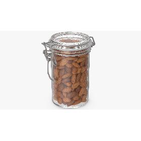 Almond Nuts in a Glass Jar v 2 3D model